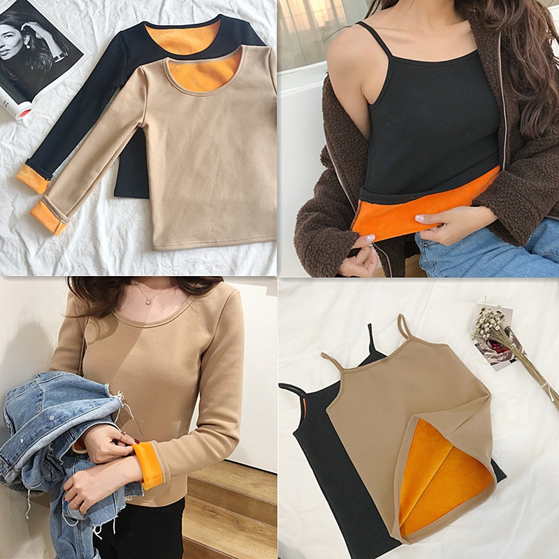 Quality Inspection Fact-Priced Autumn and Winter Warm Underwear Women's Round Neck/Suspender Furry Tight Bottom Blouse Top