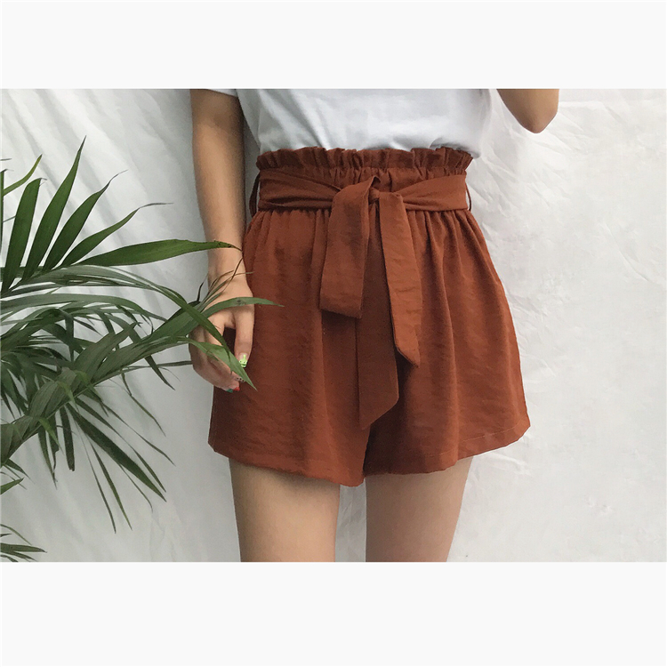 Photo Quality Inspection Han Fengchic 100 sets of simple waistband casual skirt pants, tight waist wide legs pants and shorts in five colors